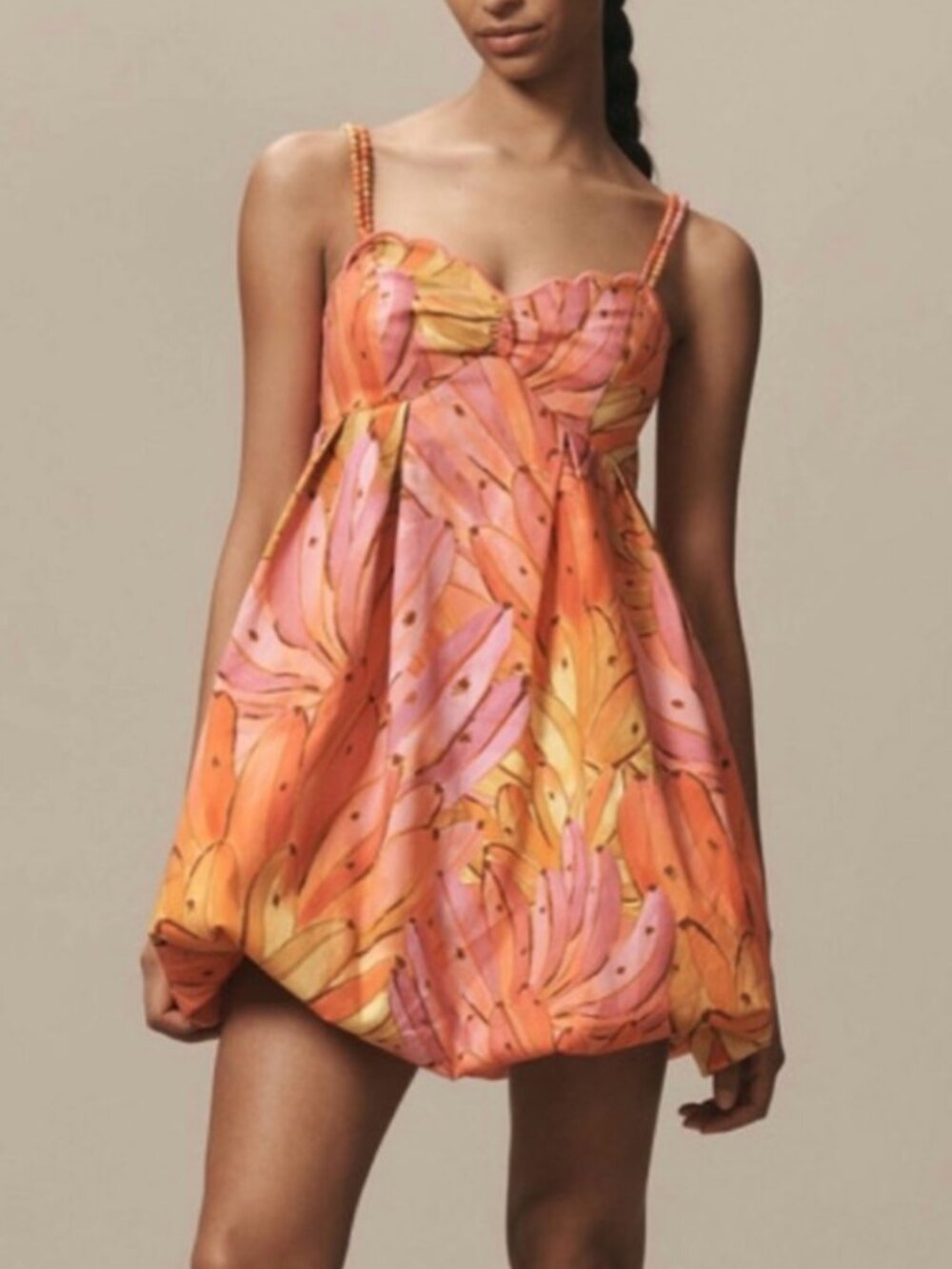 FARM Rio Orange Pink & Yellow Floral Mini Dress